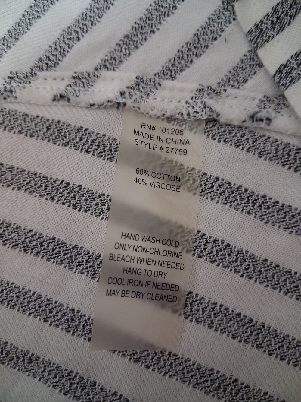Soft Surroundings Size Large Striped Asymmetrical Button-Up Tunic - Gray & White - Picture 4 of 5